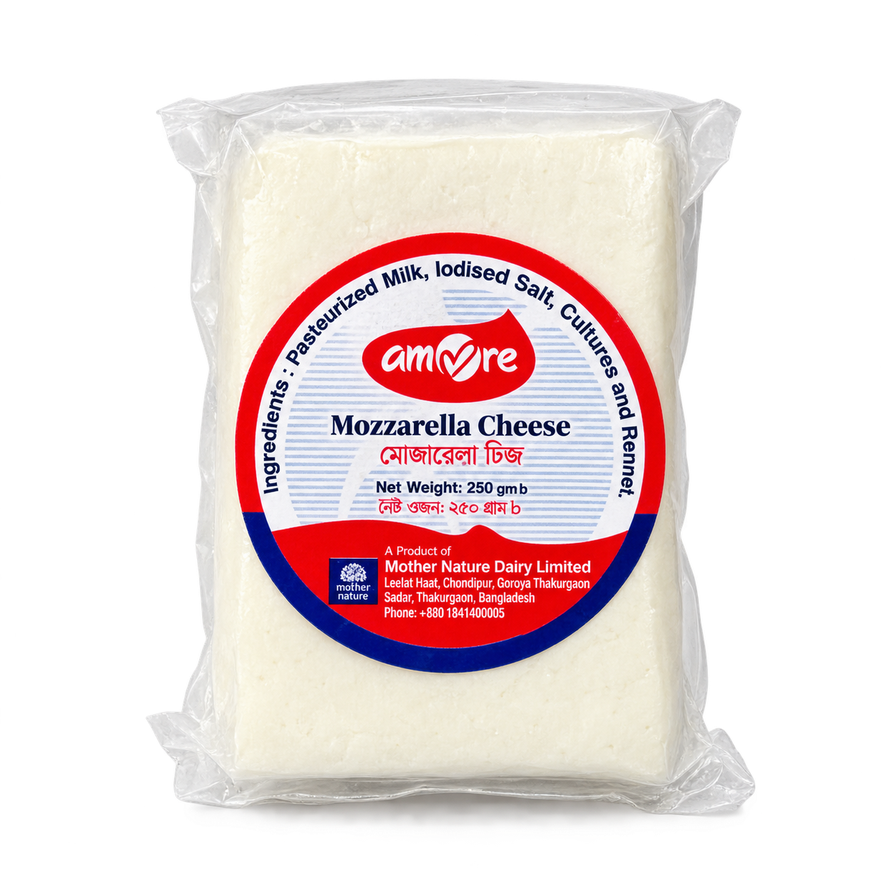 Amore Mozzarella Cheese Block 250gm